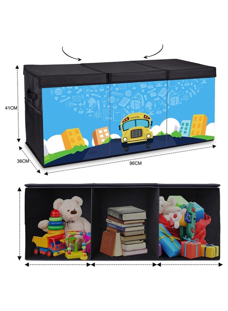 Gonice Large Lidded Storage Bin, Kids Toy Chest, Foldable Storage Box Organizer Container, Multi-use Basket Storage Box, Toy Chest for Home and Nursery. - Image 2