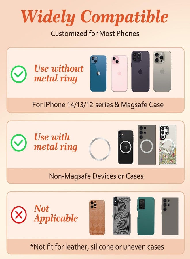 Kidcube Magnetic Phone Grip Compatible with Magsafe - Cell Phone Grip Stand Magnetic Ring Holder Finger Kickstand for iPhone 16 15 14 13 12 Series Magnet Removable Accessories Cute Flower Floral - Image 5