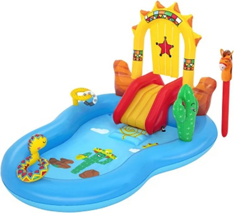 Bestway First Deals of the Year - Wild West Play Pool 264 x 188 x 140 cm 53118 - ™ White Horse®