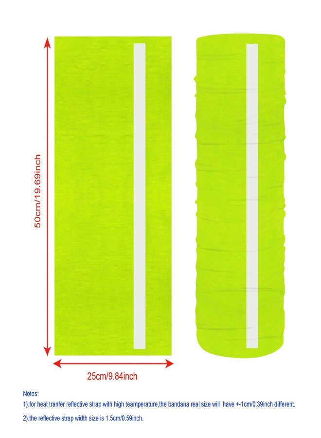 Bilymate 5Pcs Reflective Bandana Face Mask Neck Gaiter,Scarf Headbands Balaclava Headwear Tube Windproof Hi-Vis Seamless Face Cover for Cycling, Running & Outdoor Safety (Green) - Image 2