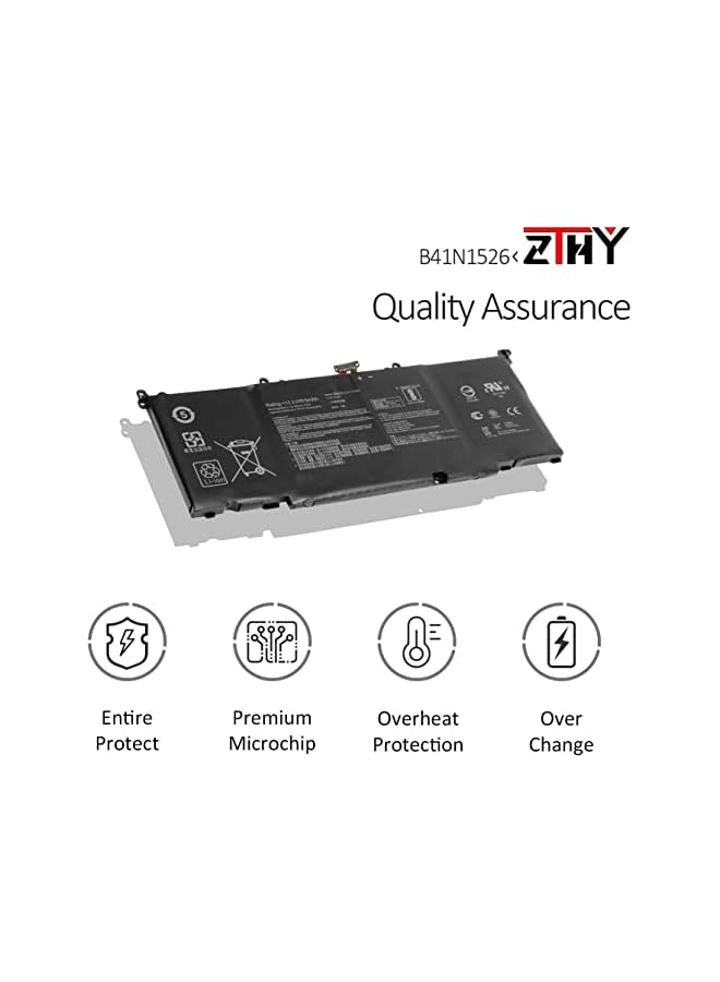 ZTHY B41N1526 Laptop Battery Replacement For Asus Fx502Vm Fx60Vm Fx502Vm-As73 Fx502Vm-Fy361T Rog Strix Gl502Vt Gl502Vt-Ds74 Gl502Vm-Fy039T S5 S5V S5Vm Series Notebook 0B200-0194000 15.2V 64Wh 4240Mah - Image 2