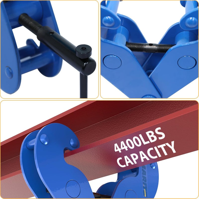 AMORITE Vertical Beam Clamp 4400lbs (2 Ton) Working Load Limit - Image 2