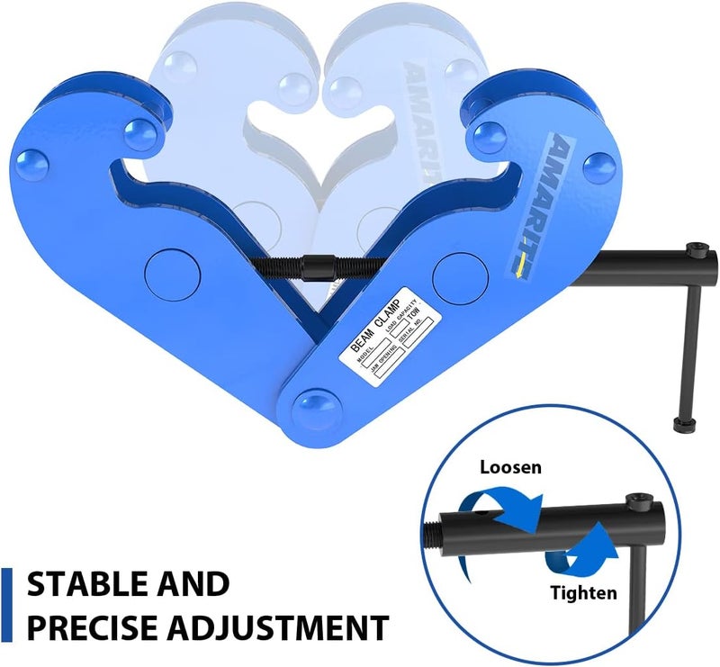 AMORITE Vertical Beam Clamp 4400lbs (2 Ton) Working Load Limit - Image 4