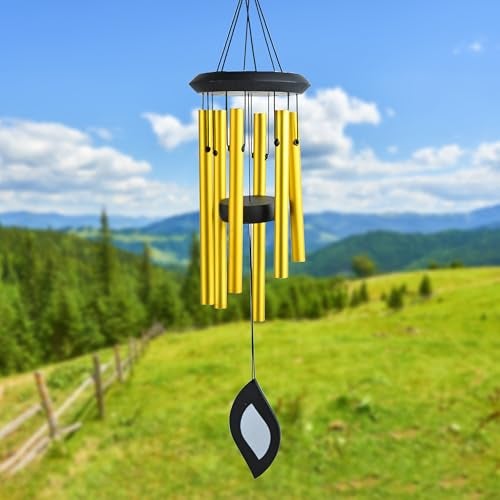 HindCraft Gold Windchime for Home Decor – Elegant Chimes for Balcony, Living Room, Wall Hanging Decoration & Garden Decoration Items Outdoor(Pack of 1) - Image 1