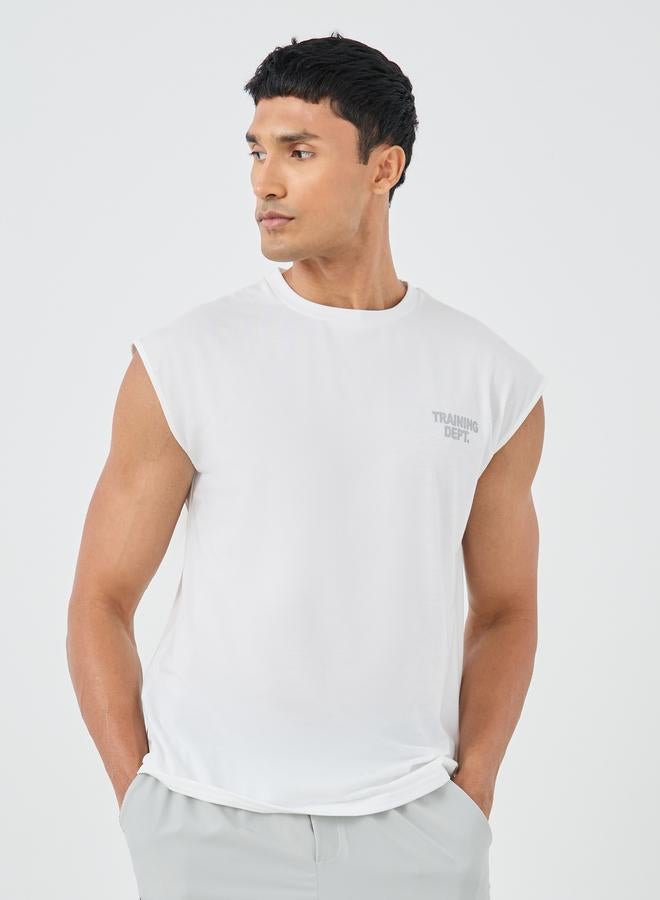 Styli Active Front and Back Print Oversized Cap Sleeve Drop Armhole Tank - Image 2