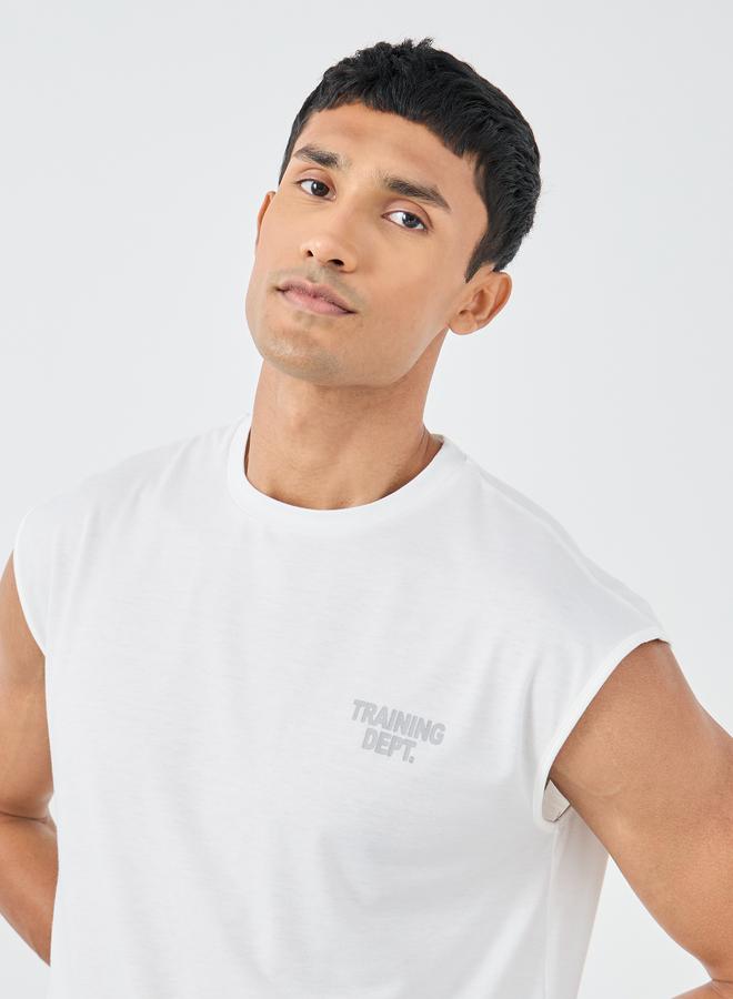 Styli Active Front and Back Print Oversized Cap Sleeve Drop Armhole Tank - Image 4