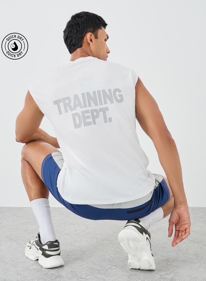 Styli Active Front and Back Print Oversized Cap Sleeve Drop Armhole Tank - Image 1