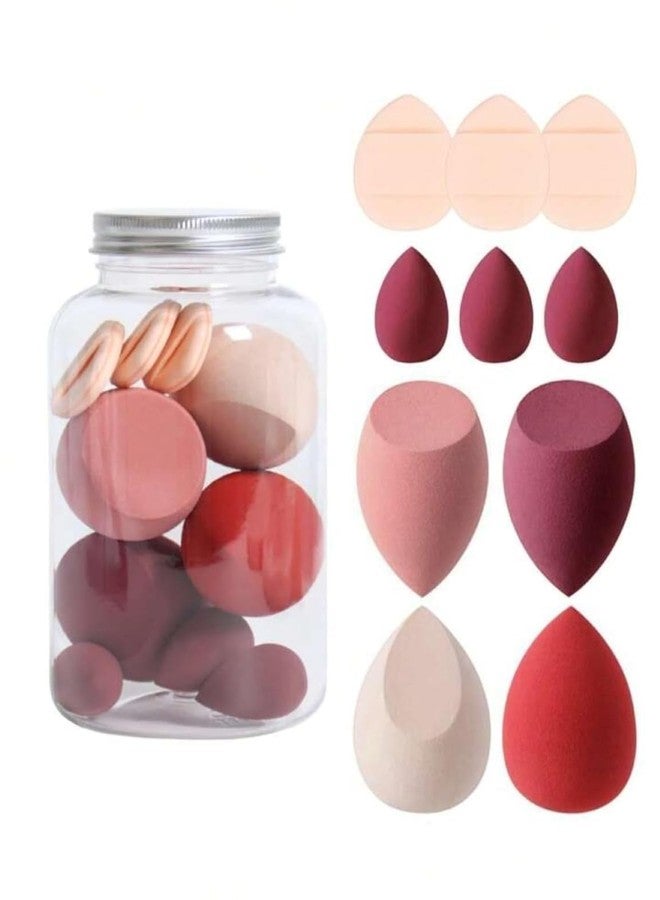 Ruby Face Rubyface 10Pcs Makeup Sponges Set With Storage Case, Including 4 Blenders, 3 Mini Beauty Blenders, 3 Mini Finger Cushions For Liquid, Cream & Powder, Multicolor Makeup Sponge Set for All types Of Skin - Image 1