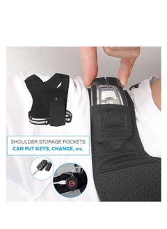 SYOSI Running Vest Phone Holder, Adjustable Waistband Reflective Training Workout Gear with Pocket, Hands Free Breathable Sports Vest for Phone Holder for Cycling Walking  - Image 4