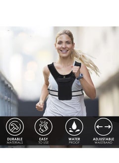 SYOSI Running Vest Phone Holder, Adjustable Waistband Reflective Training Workout Gear with Pocket, Hands Free Breathable Sports Vest for Phone Holder for Cycling Walking  - Image 2