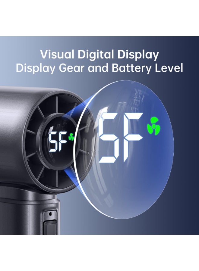 محمول باليد مروحة توربو ، مروحة البطارية الشخصية 4000mAh ، والعمل 3-16h ، الناقل التسلسلي العام القابلة لإعادة الشحن ، 10800 عالية السرعة للسيارات ، 5 سرعات ميني مروحة يدوية ، ومناسبة في الهواء الطلق ، والسفر ، والأسرة ، ومكتب ( أسود ) - Image 4