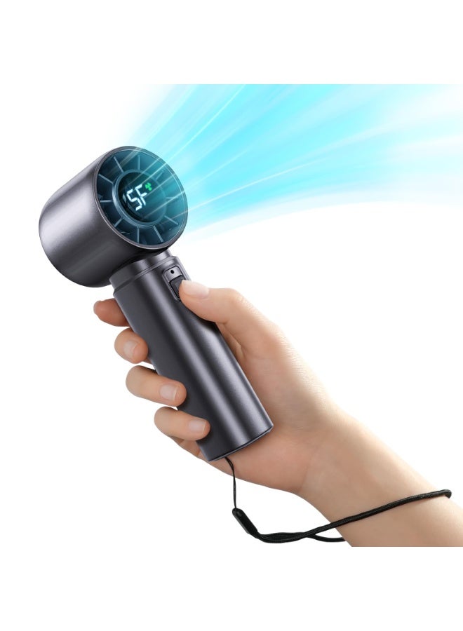 محمول باليد مروحة توربو ، مروحة البطارية الشخصية 4000mAh ، والعمل 3-16h ، الناقل التسلسلي العام القابلة لإعادة الشحن ، 10800 عالية السرعة للسيارات ، 5 سرعات ميني مروحة يدوية ، ومناسبة في الهواء الطلق ، والسفر ، والأسرة ، ومكتب ( أسود ) - Image 1