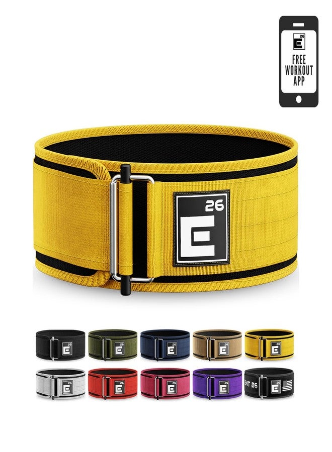 Element 26 Self-Locking Weight Lifting Belt - Premium Weightlifting Belt for Serious Functional Fitness, Power Lifting, and Olympic Lifting Athletes - Training Belts for Men and Women (Extra Large, Yellow) - Image 1