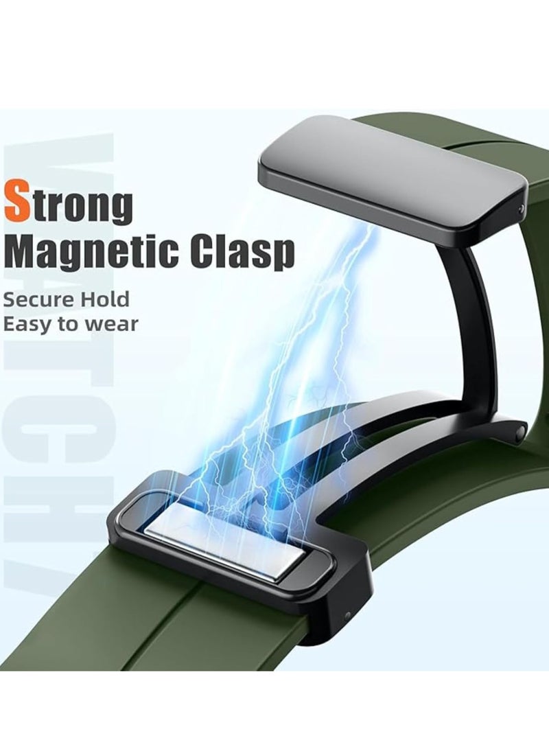 DUSALA Magnetic Band Compatible with Samsung Galaxy Watch 7 Ultra 2024 Strap, Magnetic D-Buckle Replacement Band, No Gap Silicone Sports Strap for Samsung Galaxy Watch 7 Ultra Men Women - Image 2