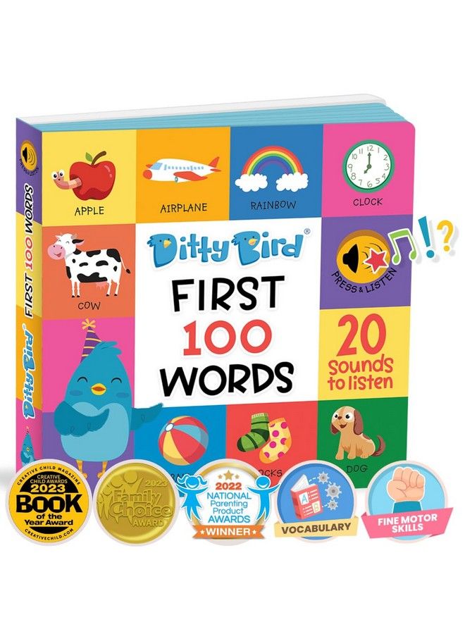Ditty Bird Baby Sound Toy ; Baby First 100 Words ; Interactive Book Perfect For Babies And Toddlers ; 1 Year Old Gifts ; Educational Toys For 13. - Image 2