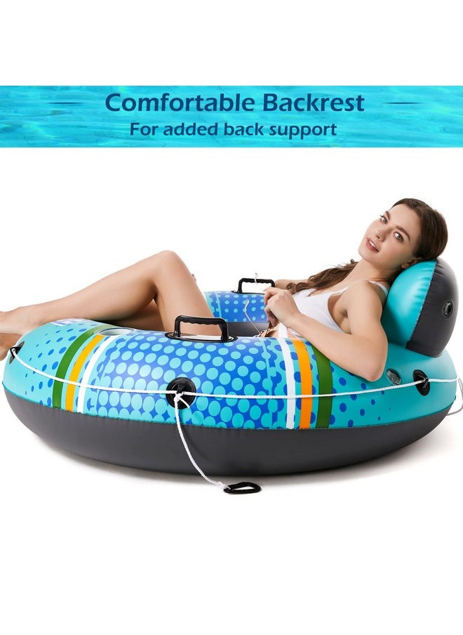Jasonwell - Inflatable River Tube Float - Heavy Duty River Float Pool Floats Lake Premium Water Tubes For Floating Recreational River Raft Lounge Floaties With 2 Cup Holders For Adult - Image 1