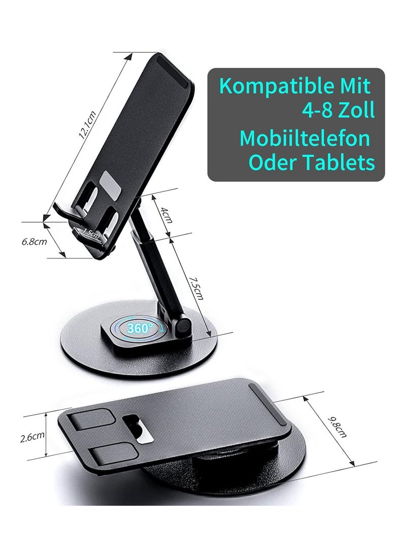 INFOSUN Cell Phone Stand Phone Holder for Desk, Rotatable Adjustable Height Mobile iPhone Stand, Table Portable Foldable Stand for Most Phones, iPhone 14 series, Samsung Galaxy, Tablet/iPad - Image 2