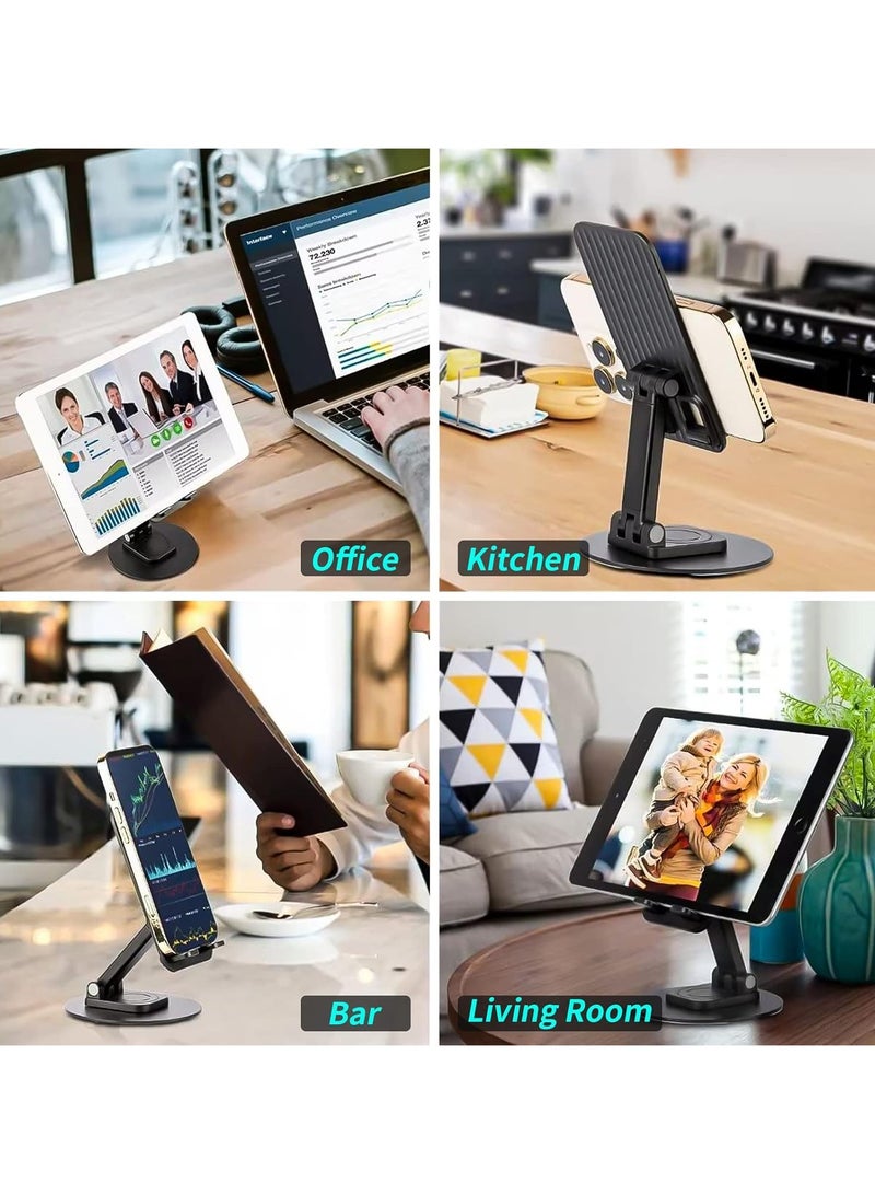 INFOSUN Cell Phone Stand Phone Holder for Desk, Rotatable Adjustable Height Mobile iPhone Stand, Table Portable Foldable Stand for Most Phones, iPhone 14 series, Samsung Galaxy, Tablet/iPad - Image 4