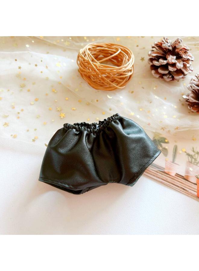 Cotton Doll 20cm Baby Clothes Star Doll Normal Body Fat Naked Baby Double-sided Leather Hat Leather Jacket-Specifications:20cm-Color:Matte Pants - Image 1
