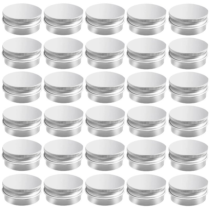 MYYZMY 30 Pack 05 oz Aluminum Tin Jar with Screw Lid 15 ml Round Refillable Containers