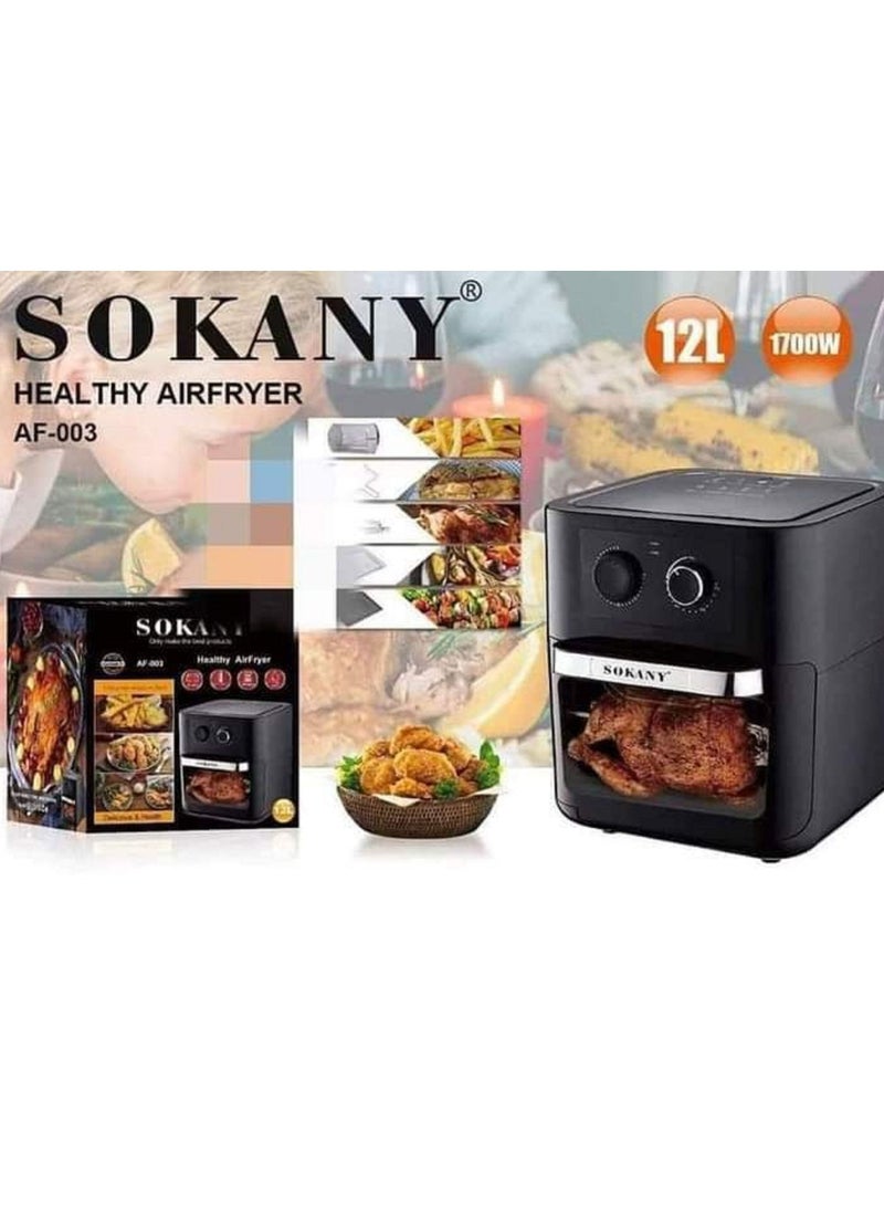 sokany Healthy Air Fryer 12 L 1700 W AF-003 Black - Image 3