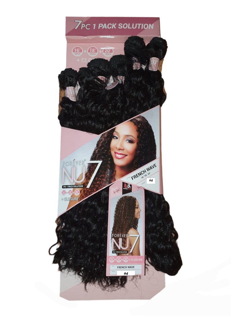 BOBBI BOSS Bobbi Boss Forever NU 7 Weave FRENCH WAVE 7 Pcs (1Pack Solution-16"/16"/18"/18"/20"/20"+Closure) #4  - Image 1