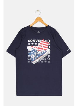Kids Boy Sportswear Short Sleeve Outdoor T-Shirt, Navy