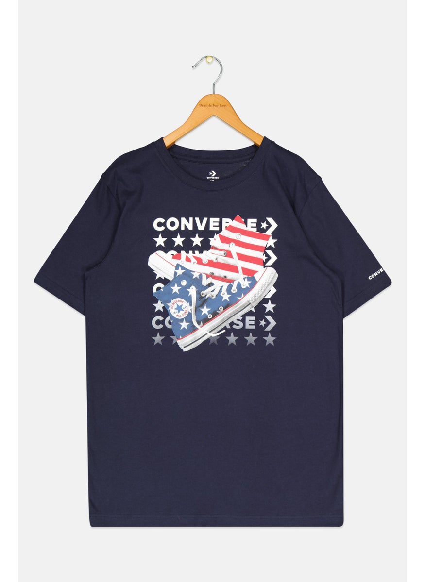 CONVERSE - Kids Boy Sportswear Short Sleeve Outdoor T-Shirt, Navy - Image 1