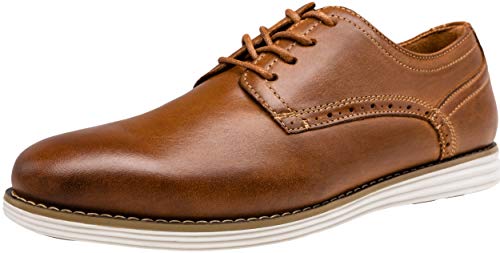Vostey Men's Dress Shoes Leather Dress Shoes for Men Brown Dress Shoes Leather Oxford Shoes for Men Casual Dress Shoes for Men(BMY630 Yellow Brown 10) - Image 1