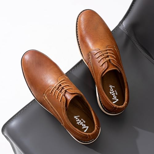 Vostey Men's Dress Shoes Leather Dress Shoes for Men Brown Dress Shoes Leather Oxford Shoes for Men Casual Dress Shoes for Men(BMY630 Yellow Brown 10) - Image 2
