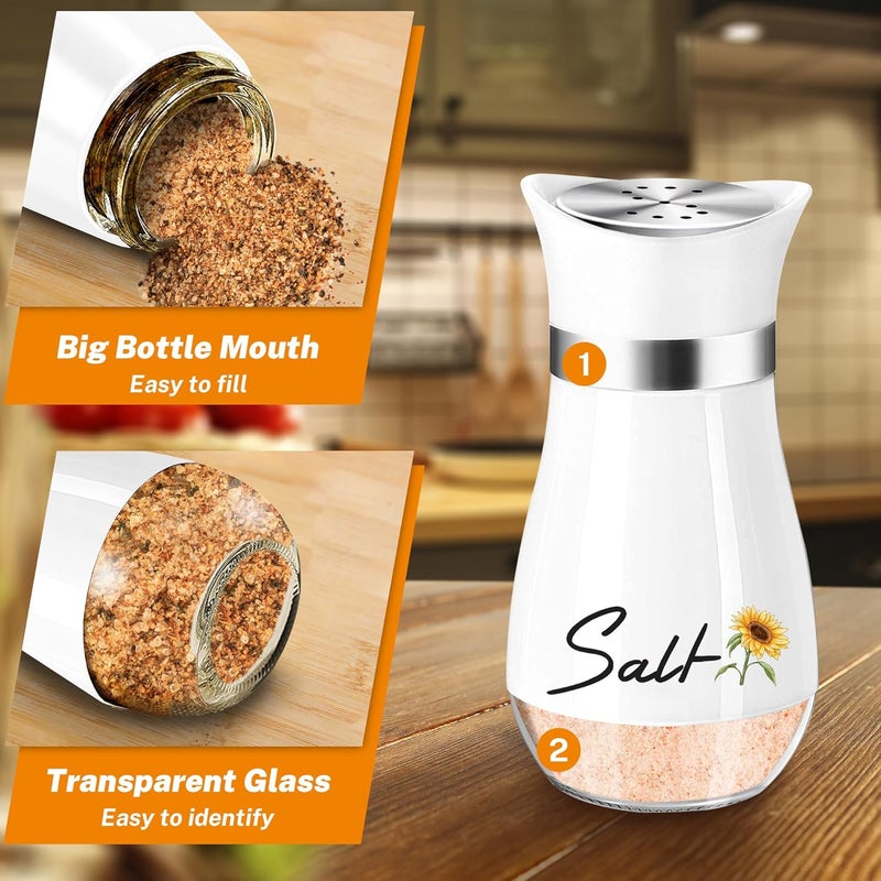Arrozon Sunflower Salt and Pepper Shakers Set - 4oz Farmhouse Cute Kitchen Decor and Accessories Sunflower Gifts for Salt Shakers Glass Cooking Table,Housewarming,Thanksgiving,Christmas - Image 4