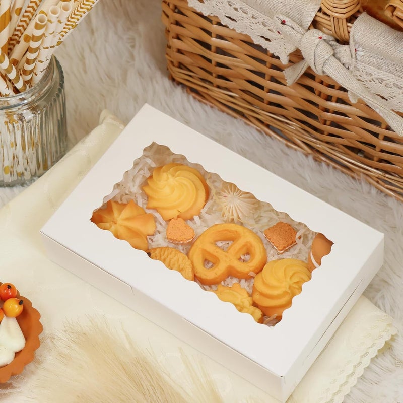 AUTOWRAP AUTOWRAP 20 piece Bakery Boxes with Window Cookie Boxes Pastry Boxes Dessert Boxes for Chocolate Covered Strawberries Cupcakes Muffins Donuts and Party Favor 9x6x2 Inches  - Image 4