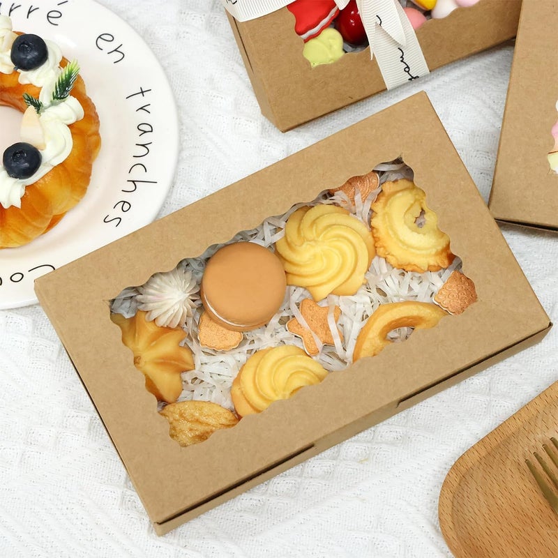 AUTOWRAP AUTOWRAP 20 piece Bakery Boxes with Window Cookie Boxes Pastry Boxes Dessert Boxes for Chocolate Covered Strawberries Cupcakes Muffins Donuts and Party Favor 9x6x2 Inches  - Image 5