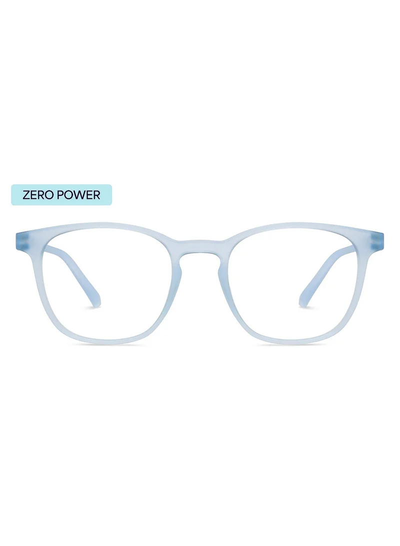 Lenskart Hustlr Peyush Bansal Glasses | Zero Power Bluecut &amp; Antiglare Computer Eyeglasses | Blue Full Rim Square | For Men &amp; Women | Large | Lb E14058