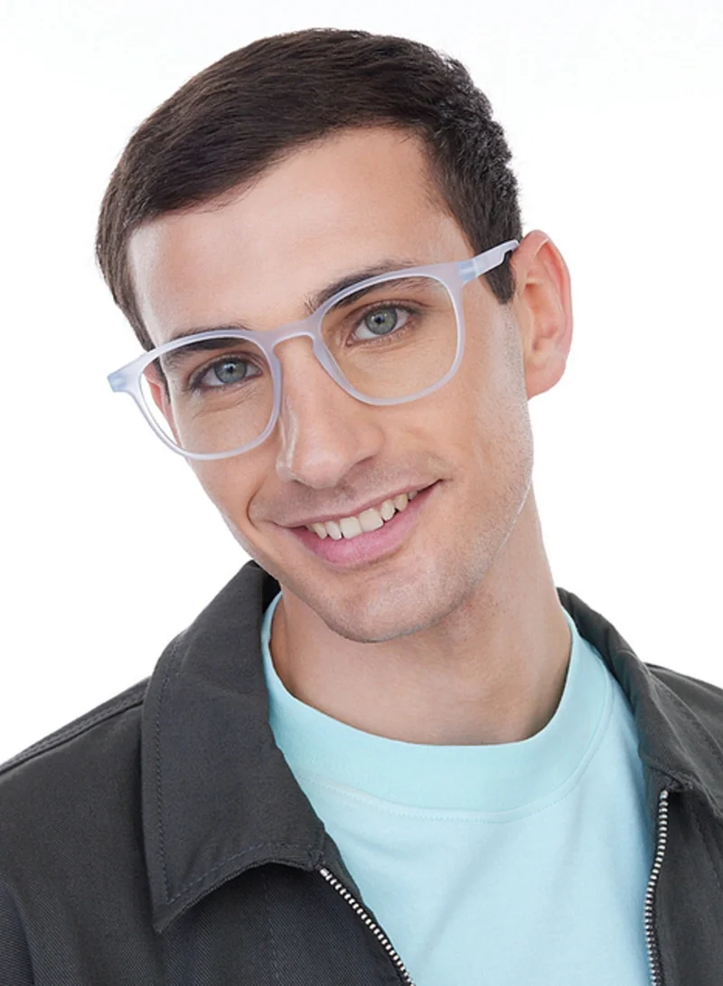 Lenskart Hustlr Peyush Bansal Glasses | Zero Power Bluecut &amp; Antiglare Computer Eyeglasses | Blue Full Rim Square | For Men &amp; Women | Large | Lb E14058