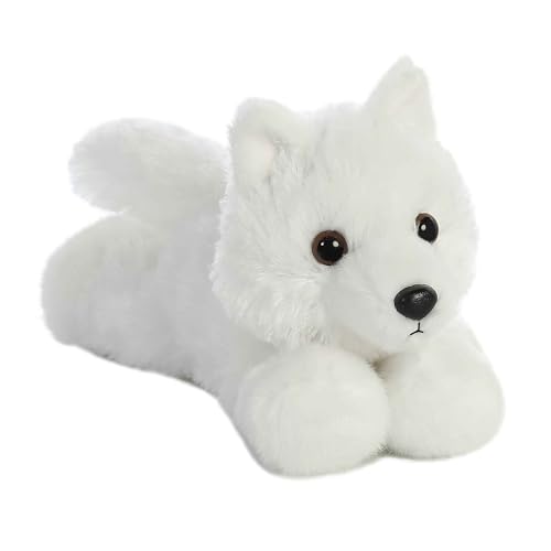 Aurora® Adorable Mini Flopsie™ White Wolf Stuffed Animal - Playful Ease - Timeless Companions - White 8 Inches - Image 2