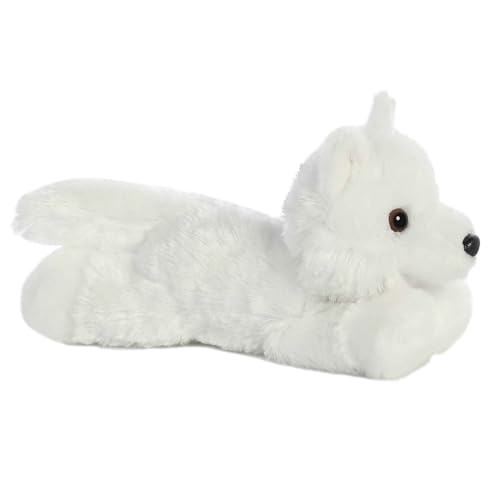 Aurora® Adorable Mini Flopsie™ White Wolf Stuffed Animal - Playful Ease - Timeless Companions - White 8 Inches - Image 3