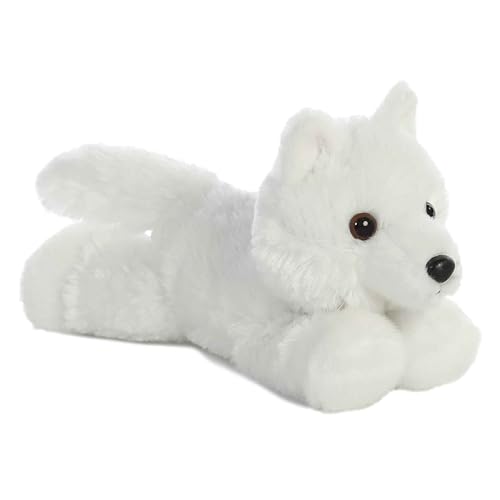 Aurora® Adorable Mini Flopsie™ White Wolf Stuffed Animal - Playful Ease - Timeless Companions - White 8 Inches - Image 1