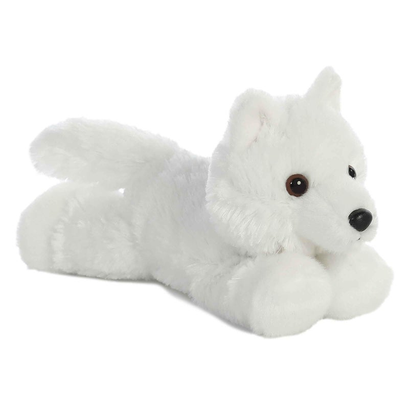 Aurora® Adorable Mini Flopsie™ White Wolf Stuffed Animal - Playful Ease - Timeless Companions - White 8 Inches - Image 4
