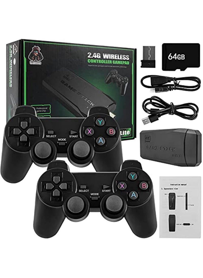 ELTRAZONE - HD 4K M8 Game Stick - Wireless Video Game Console with 10000 Built-In Retro Games and Dual 2.4G Wireless Controllers - Image 1