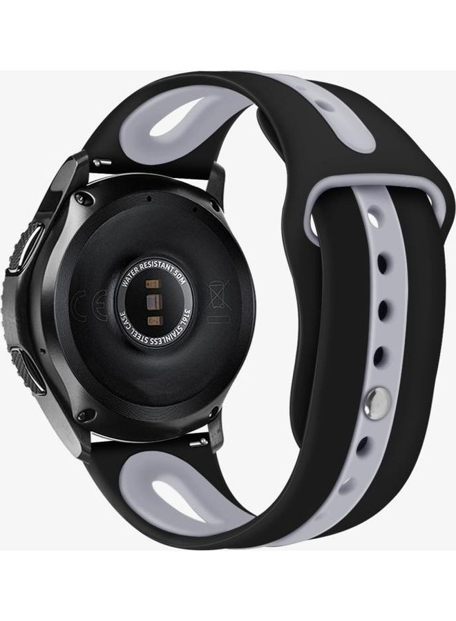 NIBEMINENT Two Tone Silicone Open Strap For Samsung Galaxy watch 46mm Black  - Image 1