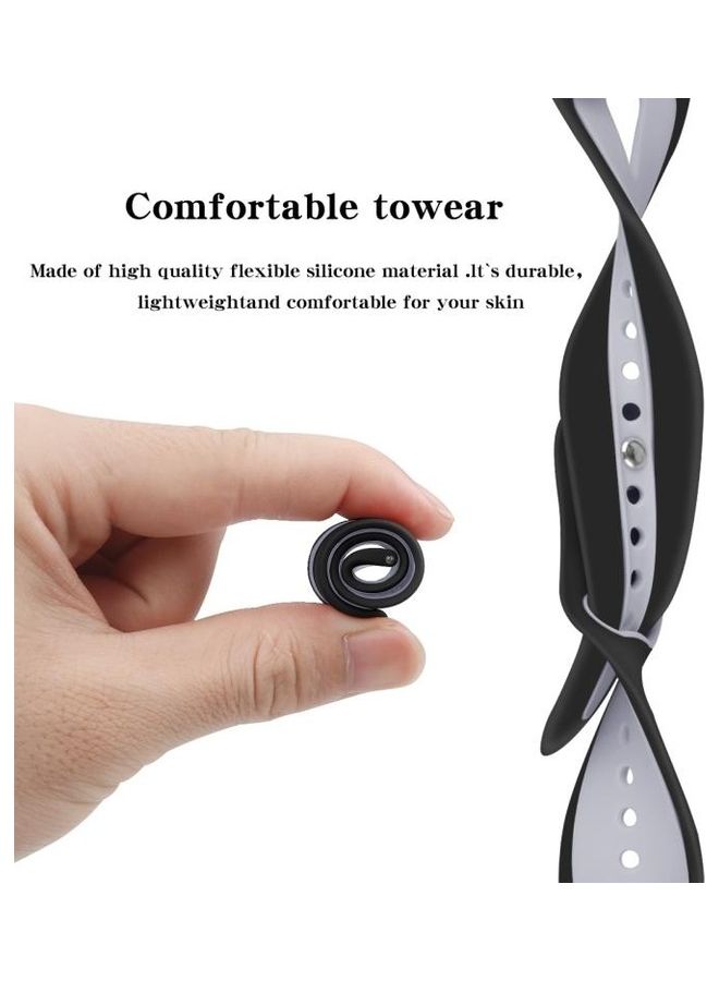 NIBEMINENT Two Tone Silicone Open Strap For Samsung Galaxy watch 46mm Black  - Image 4