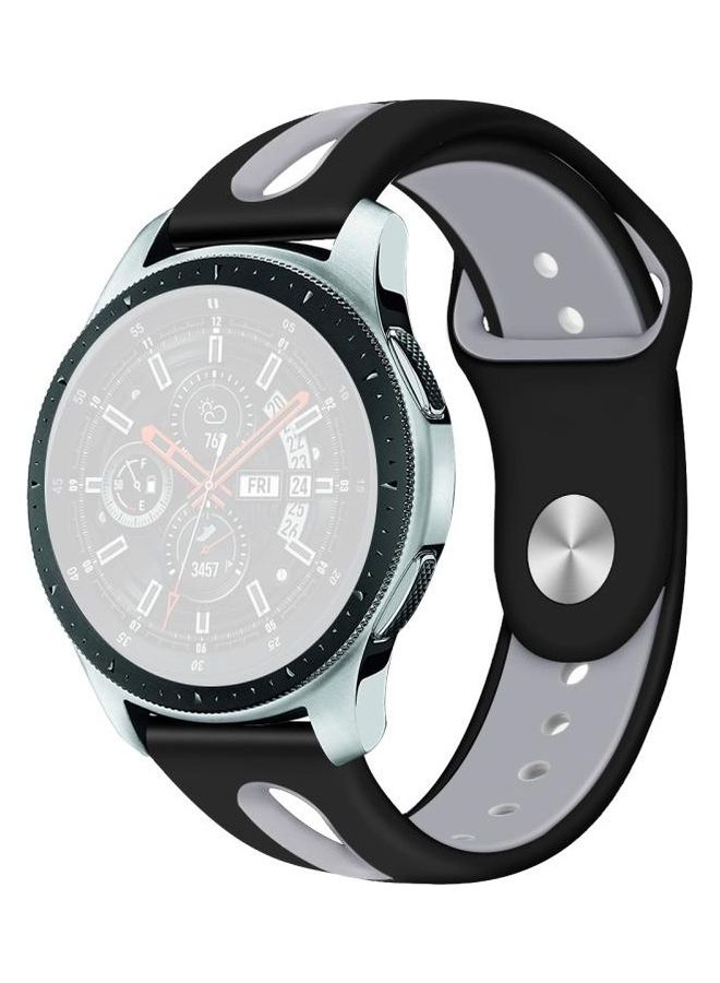 NIBEMINENT Two Tone Silicone Open Strap For Samsung Galaxy watch 46mm Black  - Image 2