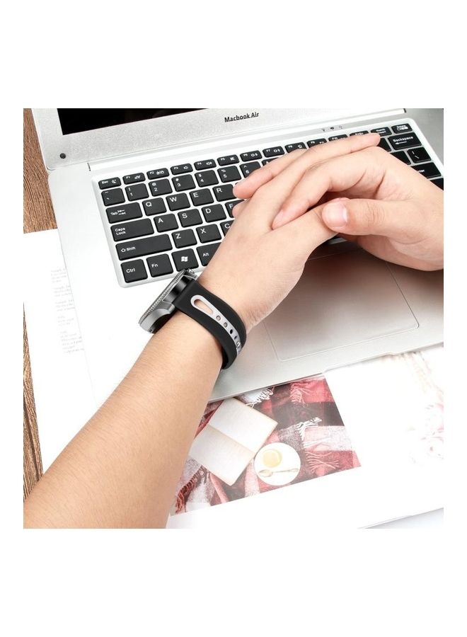 NIBEMINENT Two Tone Silicone Open Strap For Samsung Galaxy watch 46mm Black  - Image 5