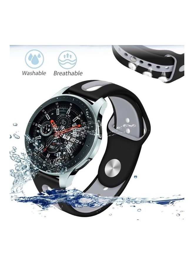 NIBEMINENT Two Tone Silicone Open Strap For Samsung Galaxy watch 46mm Black  - Image 3