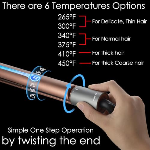 NITION Ceramic Tourmaline Flat Iron for Hair LCD 1" Hair Straighteners MCH Fast Heating UP Healthy Smooth Straightening Styling Tools with Travel Pouch Bag. 265-450°F Adjustable 6 Temperatures Levels - Image 4