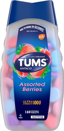 TUMS Ultra Strength Chewable Antacid Tablets for Heartburn Relief and Acid Indigestion Relief Assorted Berries  160 Count Pack of 2 - Image 2