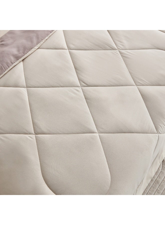 Home Box Derby 3-Piece Reversible Microfiber King Comforter Set - 220x240 cm  - Image 5