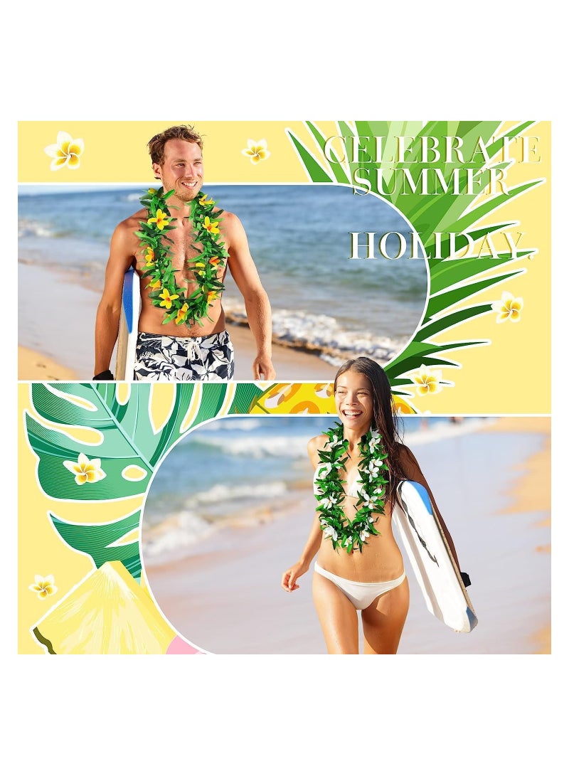 SOLARAE 6 Pieces Hawaiian Leis Tropical Hawaiian Luau Flower Party Decorations for Leaf Leis Graduation Leis Summer Vacation Tropical Artificial Flower Garland Lei for Wedding Birthday Beach Party - Image 5