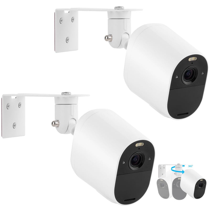 UYODM 2Pack Adjustable Metal Camera Mount for Arlo Essential/XL 2nd Generation/Pro 4/Pro 3/Pro2/Pro/Pro 5S/Ultra2/Ultra, Mounting Bracket Outside for Arlo Camera, No-Drill VHB Stick or Screws - Image 1